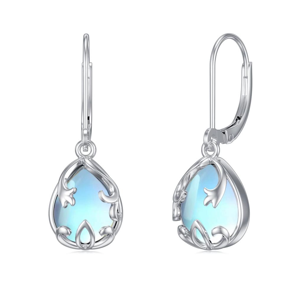 925er-Sterlingsilber Mondstein-Ohrringe in tropfenförmigem/rundem/filigranem Design mit Geschenkbox - Perfektes Mondstein-Schmuckgeschenk für Mutter Tochter und Freundin