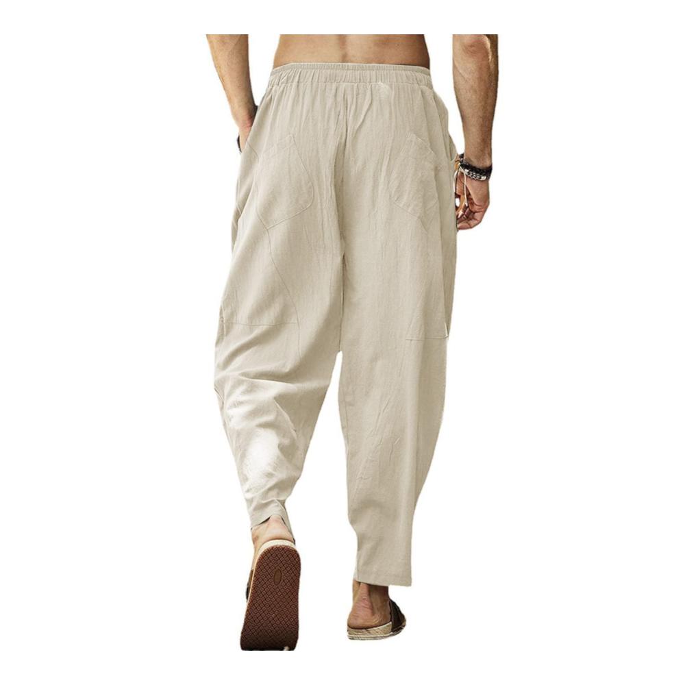 Herren Leinenhose VANVENE Yogahose für entspanntes Yoga & Hip-Hop – leicht bequem & stilvoll