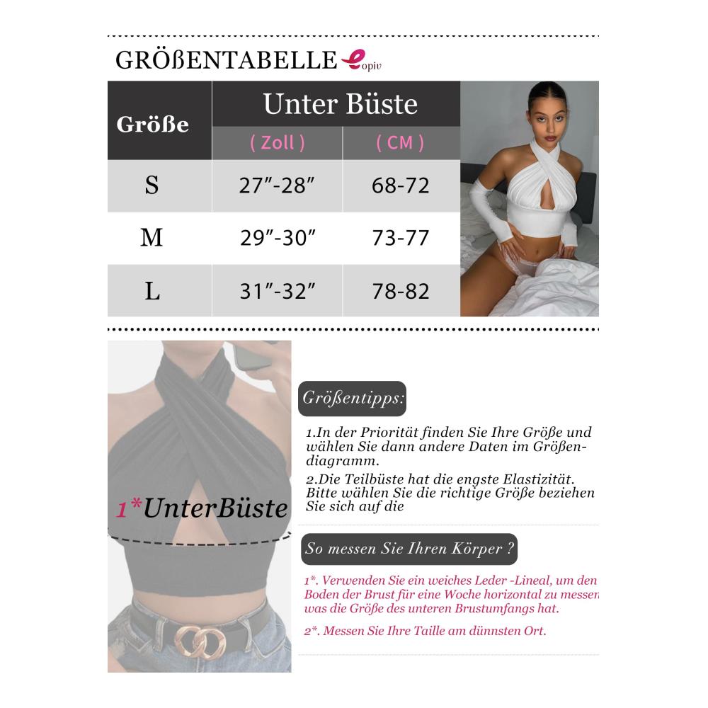 Sexy Neckholder Corset Top mit Crisscross-Design - Damen Tanktops & Träger-Tops