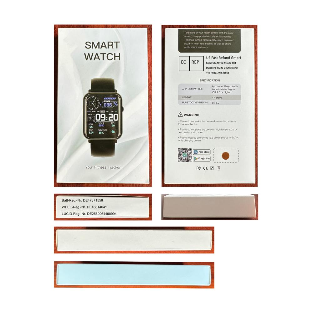 Lila Fashion Smartwatch Tracking von Schritten Puls und Blutdruck - optimale Schlafanalyse - Kompatibel mit Android und iOS