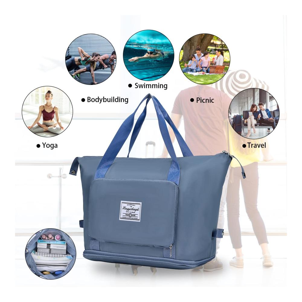 Faltbare Damen-Reisetasche | Großes Handgepäck für den Urlaub | Weekend-Tasche mit hoher Kapazität | Sporttasche für Damen | Praktische Damen-Reisetasche