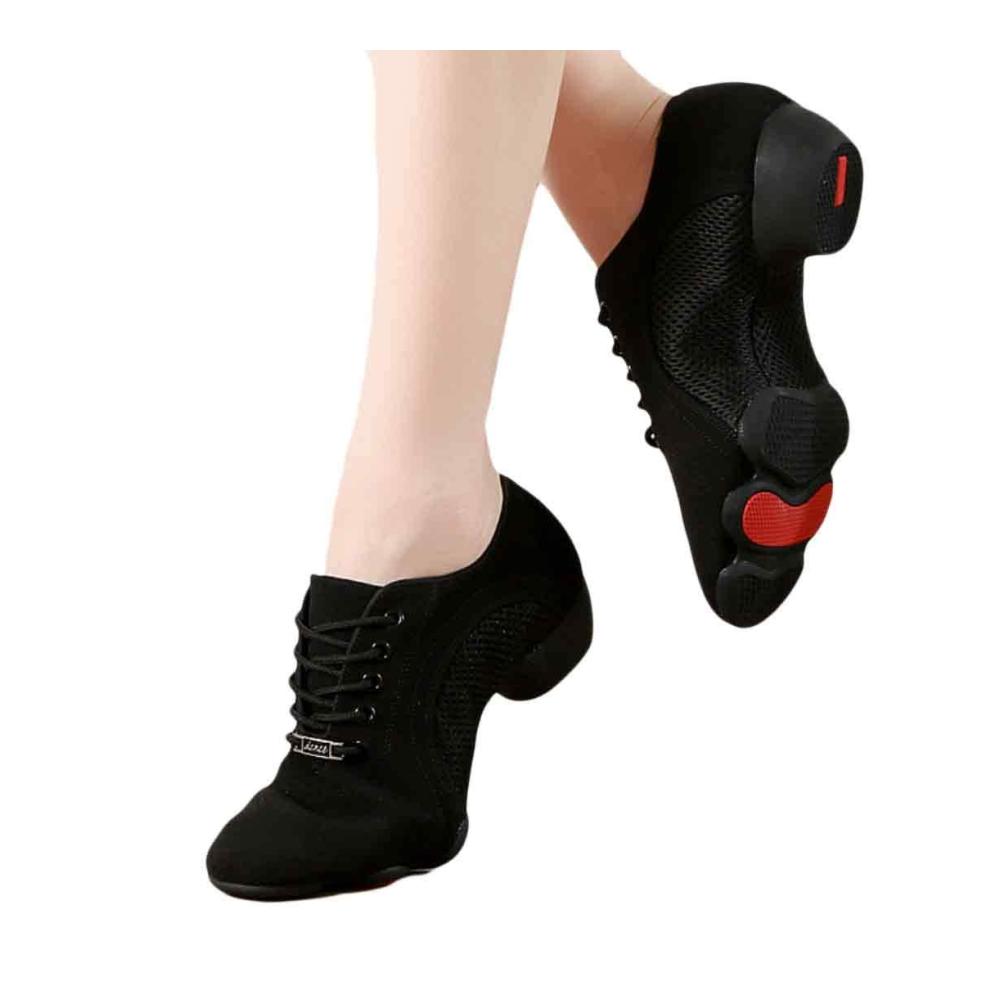 Damen Tanzschuhe Latine Performance Sneakers mit Atmungsaktivität und Niedrigem Absatz