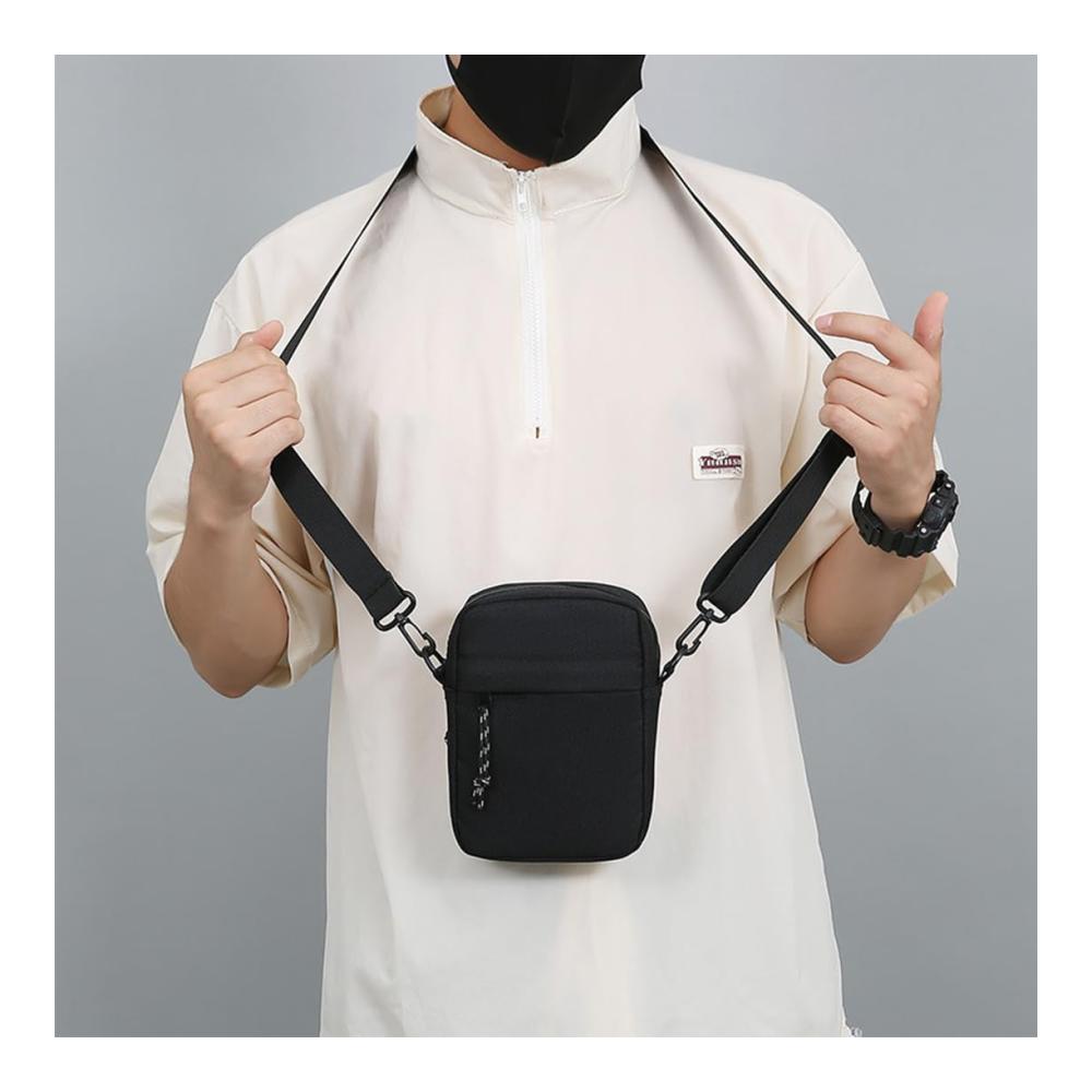 Schwarze Wasserdichte Messenger Bag Praktische Schultertasche für Herren und Damen