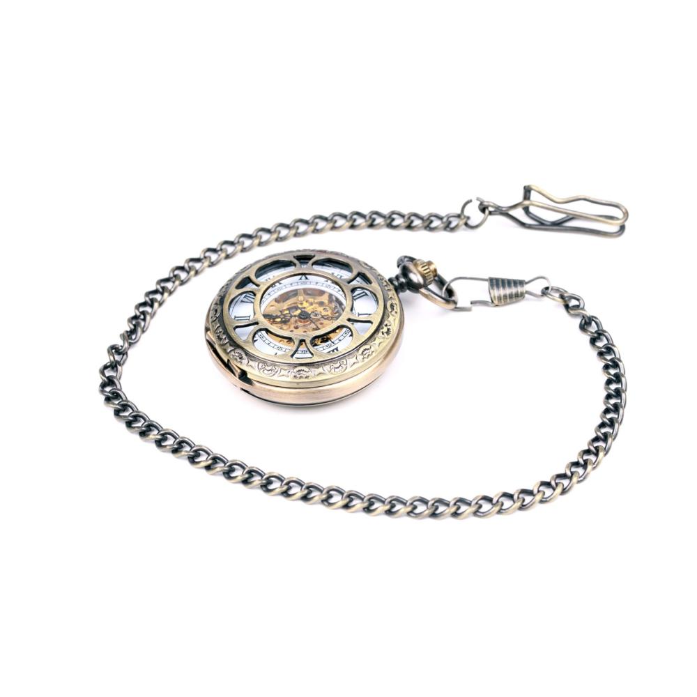 Herren Mechanische Vintage Taschenuhr im Rokoko-Steampunk-Stil mit Box und Kette