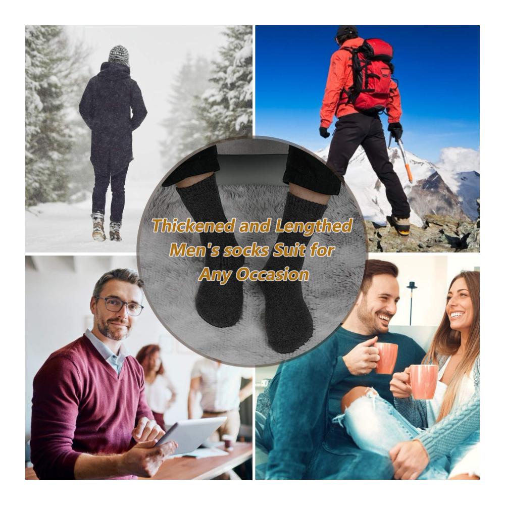 Warme Stoppersocken Aiglam 6 Paar Thermosocken für Herren und Damen - Super weiche dicke Stricksocken aus Wolle für maximale Wärme im Winter