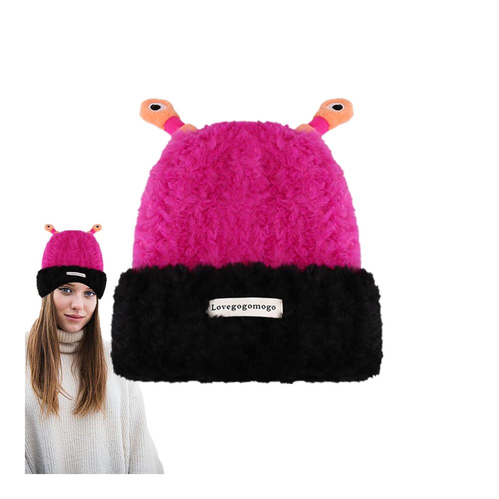 Leuchtende Cartoon-Tentakel-Beanie-Mützen für den Winter - Lustige Strickmützen mit LED-Lichtern