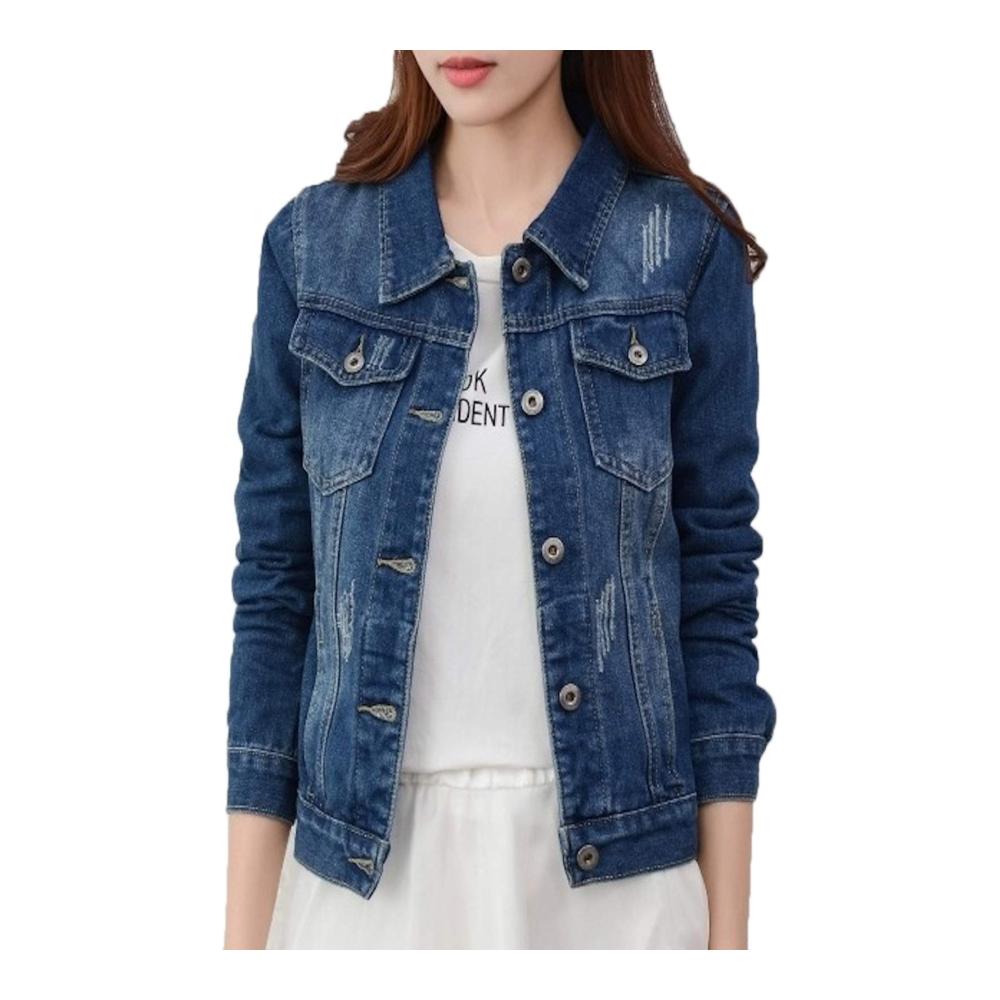 Damen Jeansjacke Kurze Denim Jacke für den Übergang mit Retro-Chic
