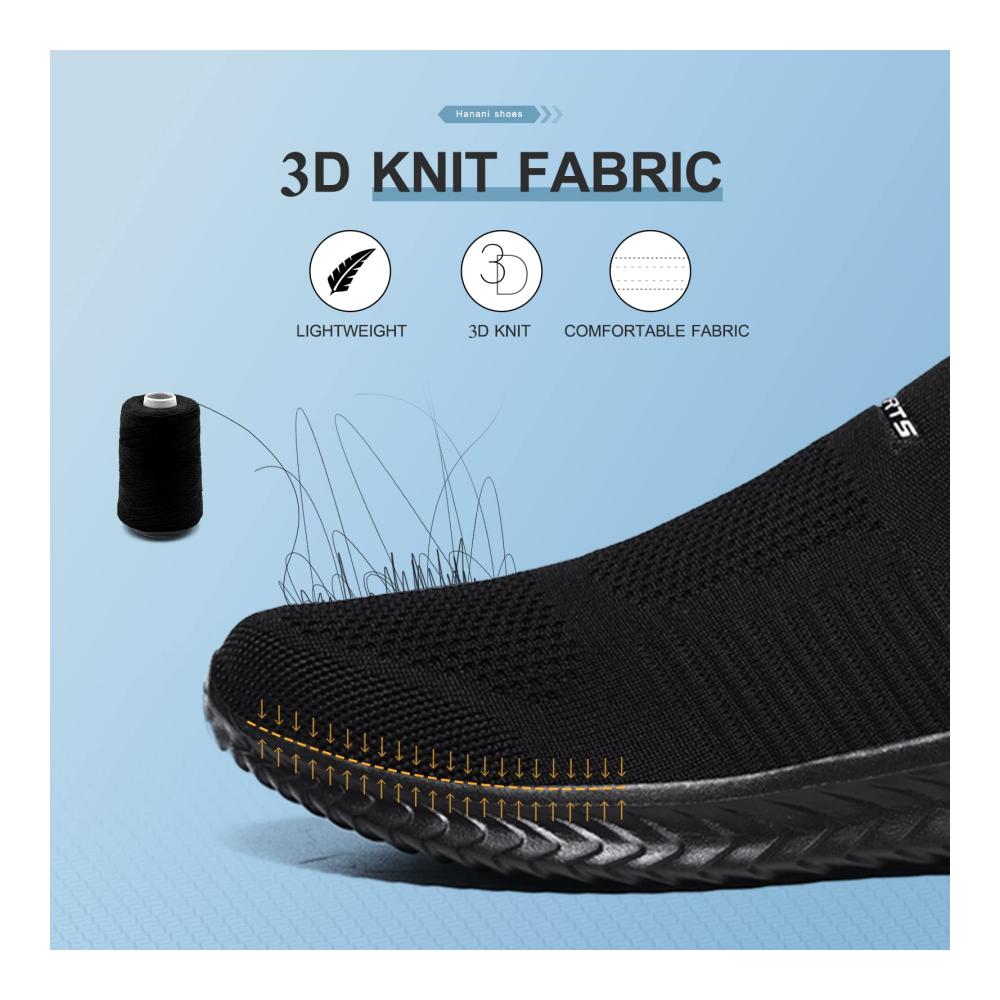 Memory Foam Walkingschuhe Bequeme Slip-On Sneakers für Herren und Damen - Outdoor Sportschuhe Atmungsaktiv Leicht und Ideal für Fitness Sporthalle und Freizeit