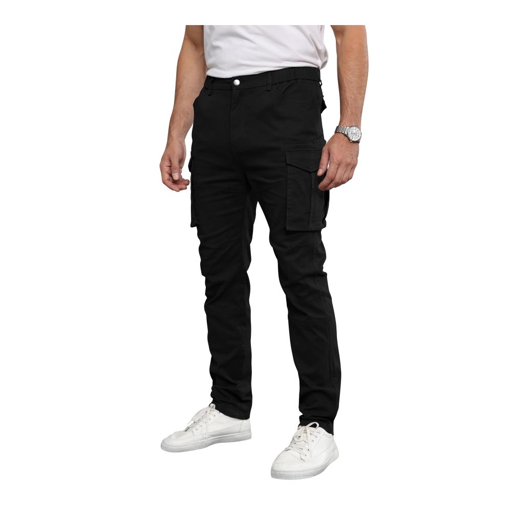 Cargohose Herren Strapazierfähige Baumwoll-Freizeithose in Slim Fit | Arbeits- und Outdoorhose mit 6 Taschen