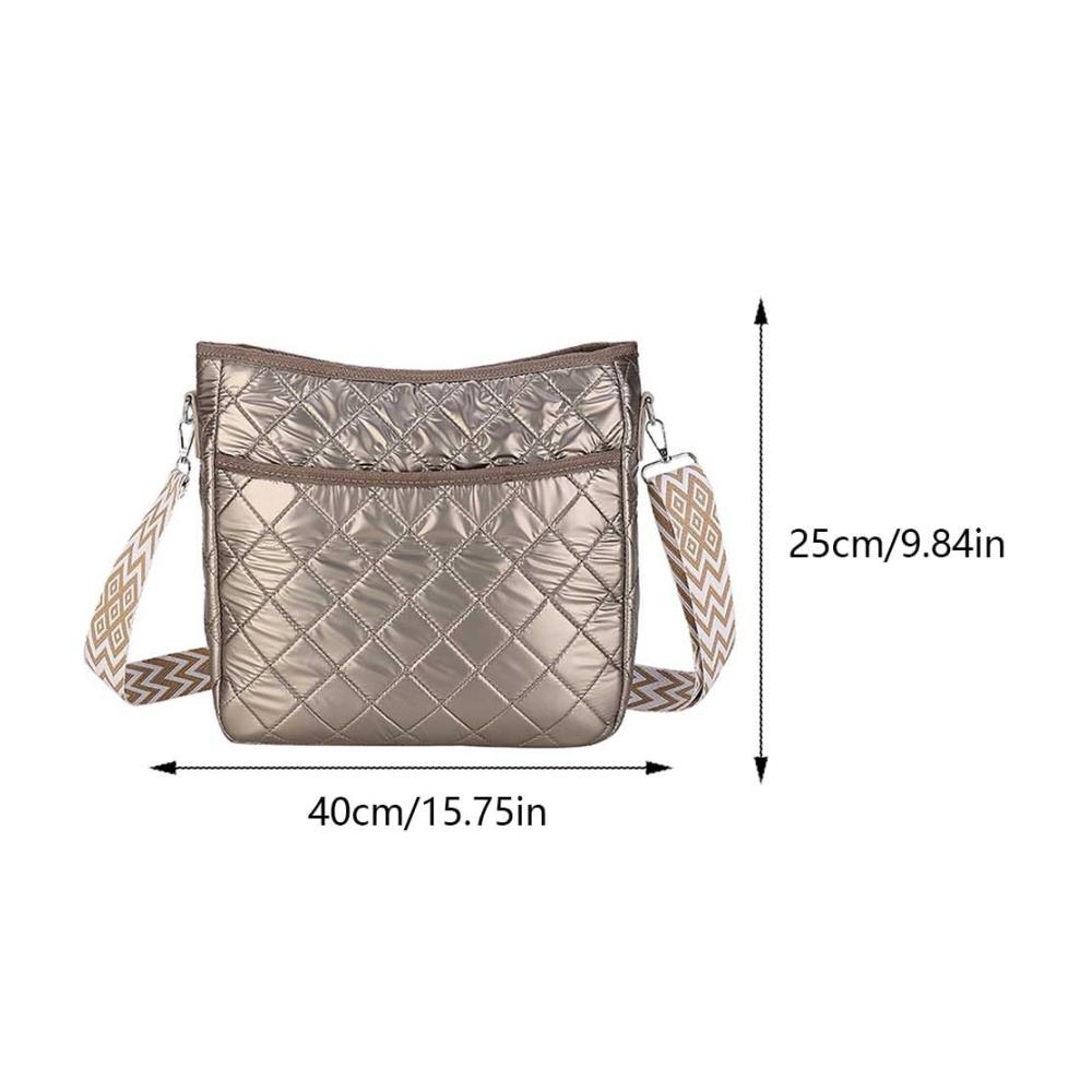 Diamantgitter Damen Henkeltasche - Modische Handtasche mit verstellbarem Riemen großer Kapazität kariertem Design lässig und gesteppt - Geschwollene Quadrattasche