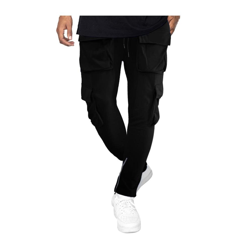 Doppelfunktionale Herrenhose mit Multi-Pouch-Design | Windabweisende Gelegenheitshose mit geradlinigem Reißverschluss