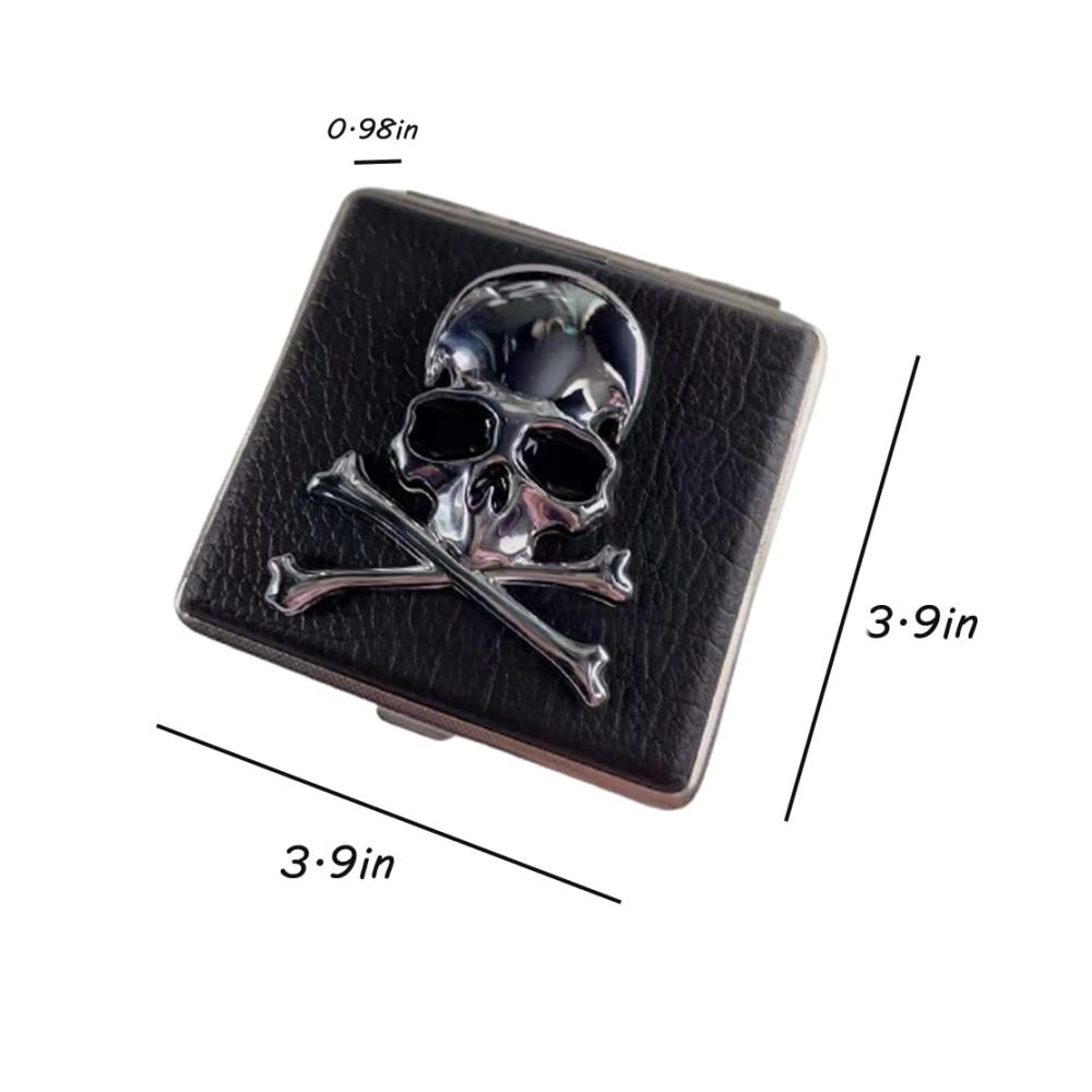 Stilvolles Zigarettenetui aus Leder und Metall für Frauen und Männer - Praktische Zigarettenbox und Etui für 20 Zigaretten im 84mm Regular Size Format - Ideales Geschenk für Raucher