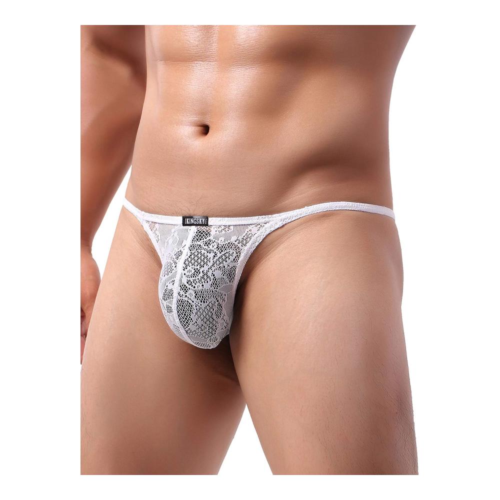 Herren Sexy Tanga Unterwäsche mit Spitze und Niedriger Taille - Stylische Strings für Männer