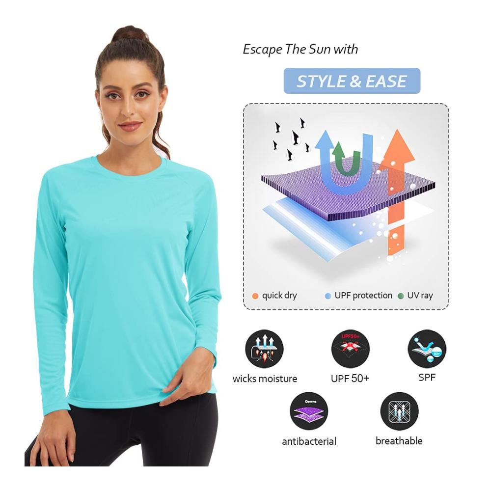 Langarm Damen Rashguard mit UPF 50 Sonnenschutz - Sportliches UV-Shirt für Damen