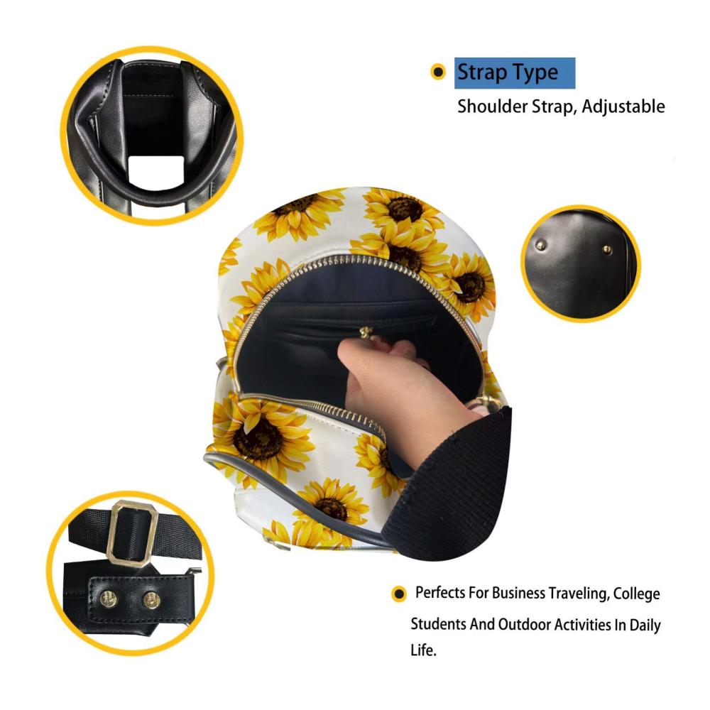 Rucksackhandtaschen Trendige PU-Leder Schultertasche mit Reißverschluss - Niedliches Faultier Design