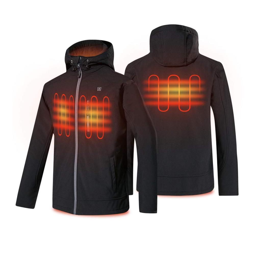Beheizbare Herrenjacke Wasserdichte Beheizte Jacke mit 12V Akku für Wärme im Winter