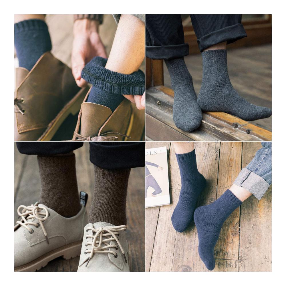 Warme Stoppersocken Aiglam 6 Paar Thermosocken für Herren und Damen - Super weiche dicke Stricksocken aus Wolle für maximale Wärme im Winter
