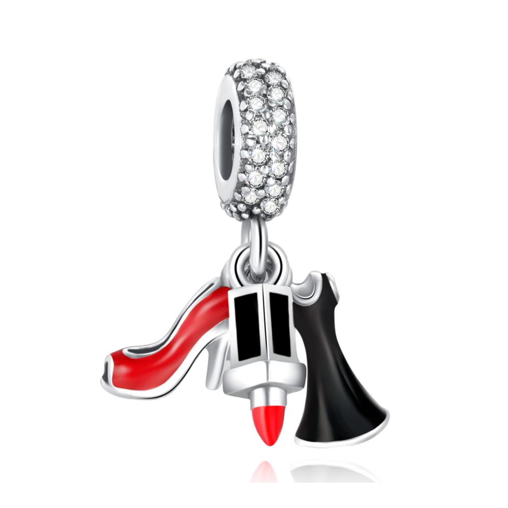Stiletto, Kleid und Lippenstift