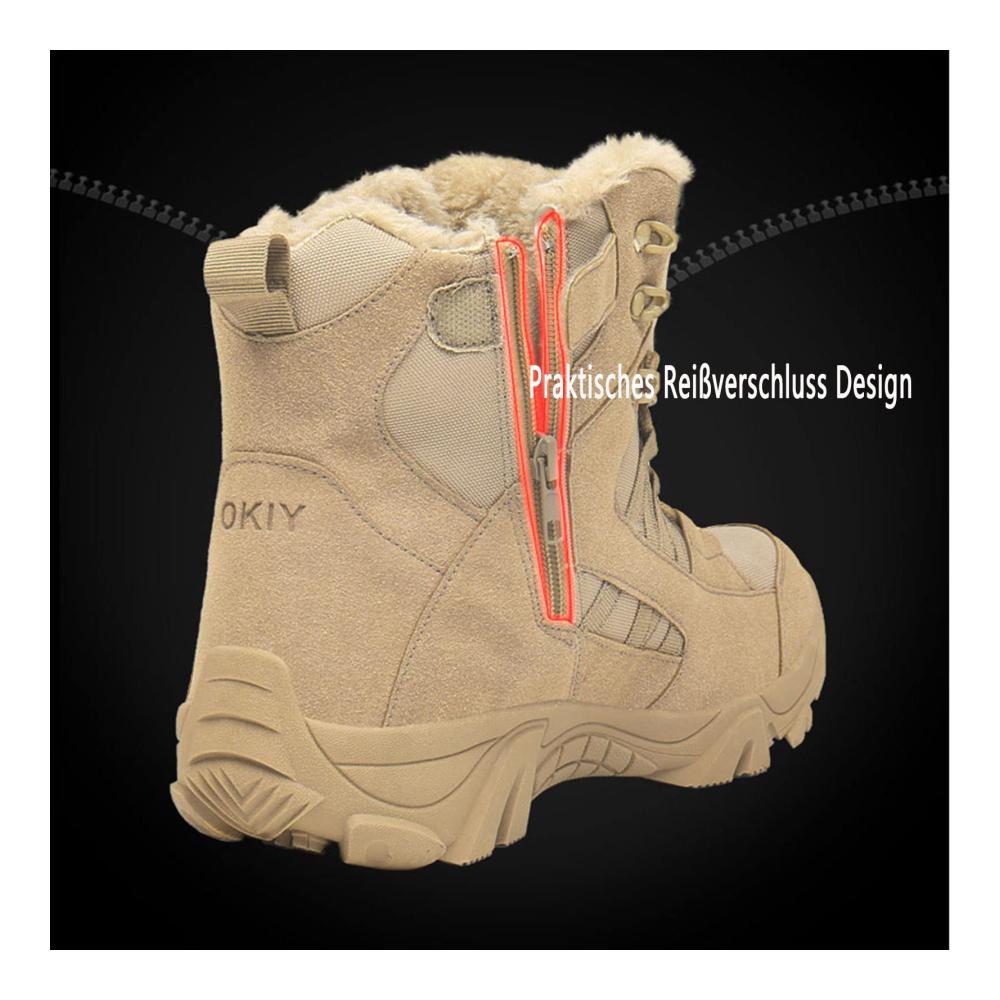 Militärstiefel für Herren Warm Gefütterte Taktische Trekking- und Wanderschuhe mit Reißverschluss Rutschfest und Verschleißfest - Ideal für Outdoor-Abenteuer