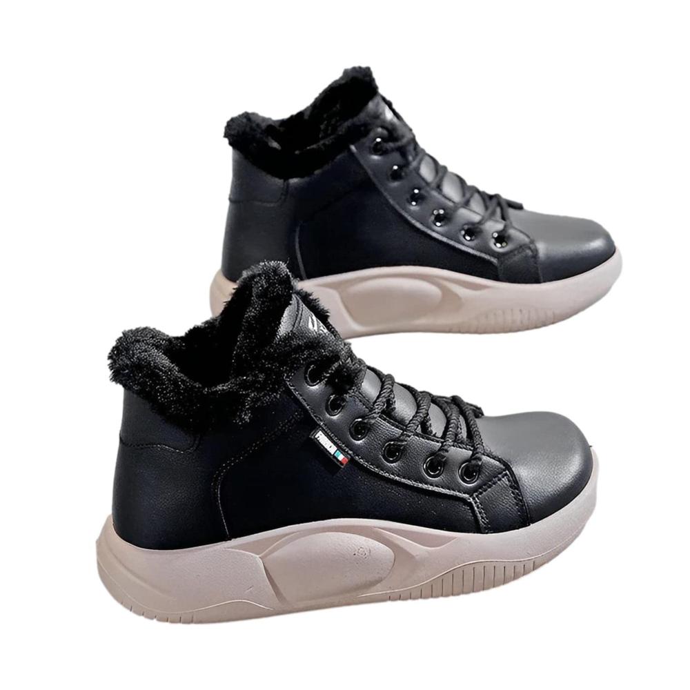 Leichte High-Top-Walkingschuhe Wasserdichte Sneaker mit Gummimaterial für Damen - Trendige Damenstiefel mit dicker Sohle und hohen Riemen perfekt für Geburtstagsgeschenke und Treffpunkte