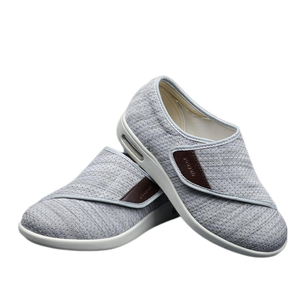Orthopädische Hausschuhe für Herren – Leicht anzuziehen Outdoor Diabetiker-Hausschuhe für Hallux Valgus – Extra Breite Passform in Stilvollem Weiß (Größe 49 EU