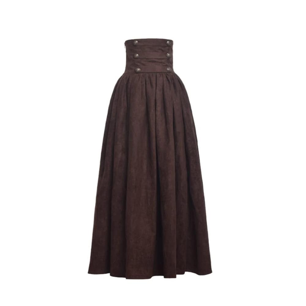 Damen Retro Rock - Mittelalter Vintage und Steampunk High Waist Walking Rock für Halloween Cosplay und Daily Wear