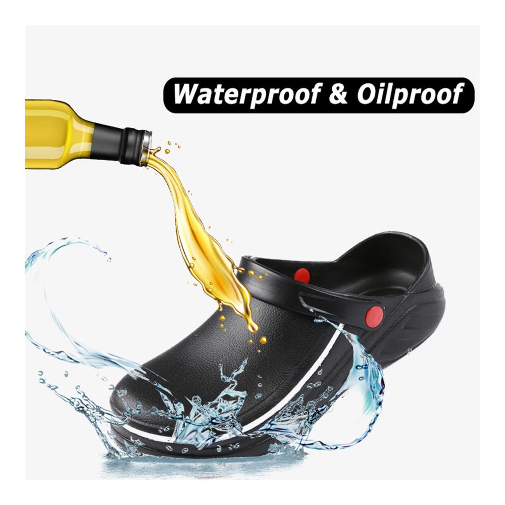 Clogs & Pantoletten Rutschfeste Kochschuhe für Herren und Damen - Wasserdichte Sicherheitsarbeitsschuhe für Chef und Arbeit - Unisex-Erwachsene Arbeitsschuhe