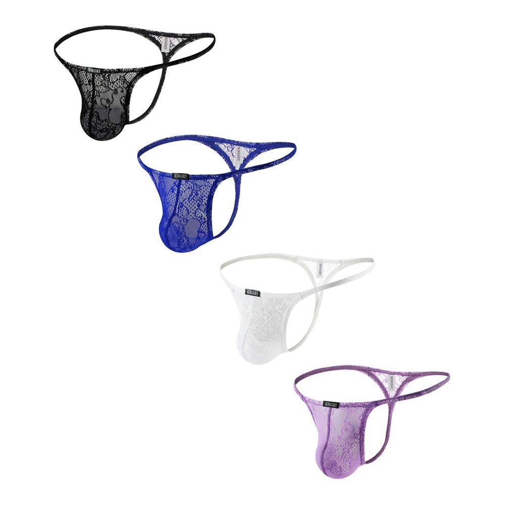 Herren Sexy Tanga Unterwäsche mit Spitze und Niedriger Taille - Stylische Strings für Männer