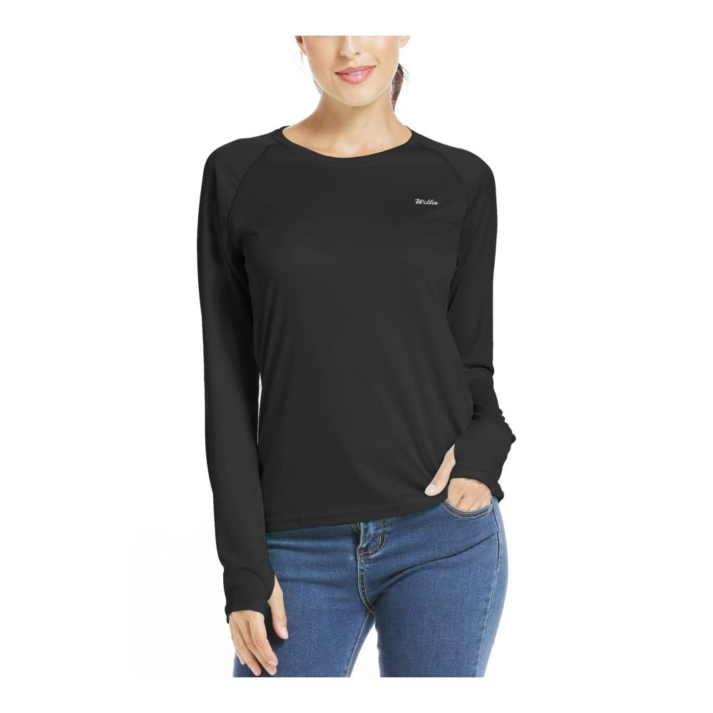 Damen Rashguard UPF 50 Langarm UV-Schutzshirt - Leichtes Lauf- und Schwimmshirt für Outdoor-Aktivitäten