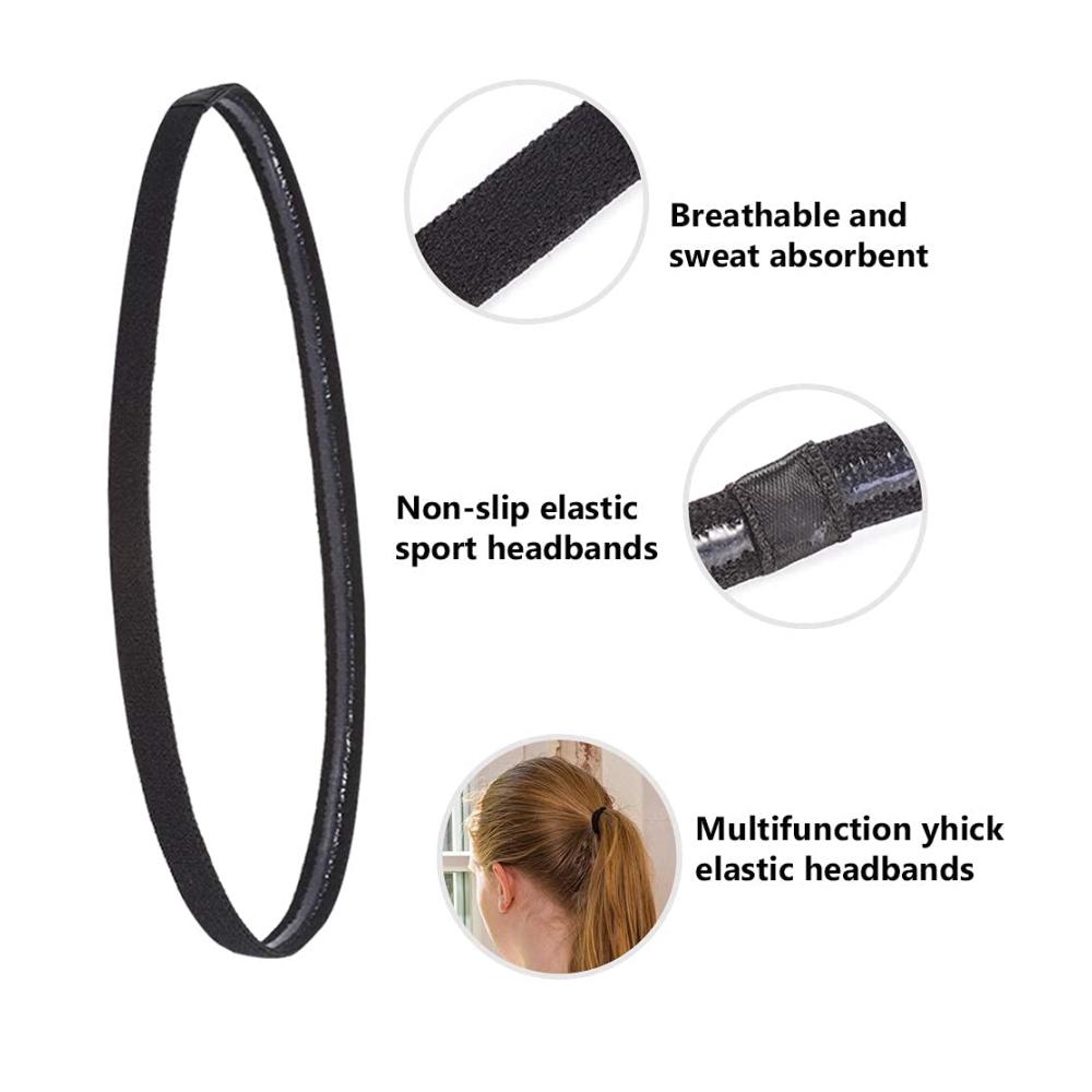 Elastische rutschfeste Sport-Stirnbänder im 9er Pack für Jogging Fußball Yoga und mehr