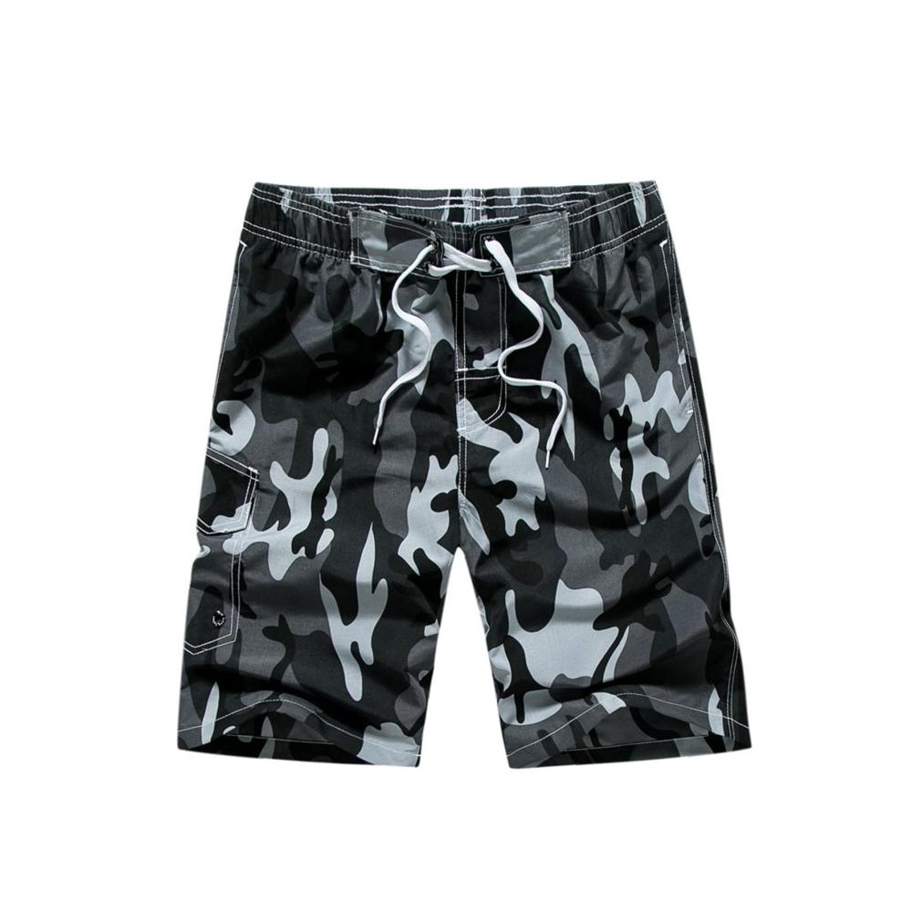 Camouflage Herren Badeshorts mit Reißverschluss – Strandhose in Neon für einen lässigen Sommer