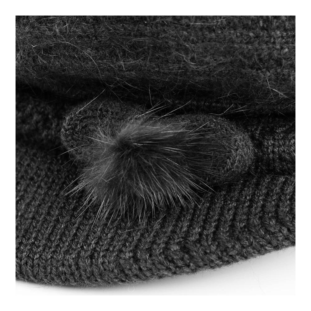 Baskenmützen & Barette Damen Wintermütze mit Dickem Fleecefutter Retro-Design One Size