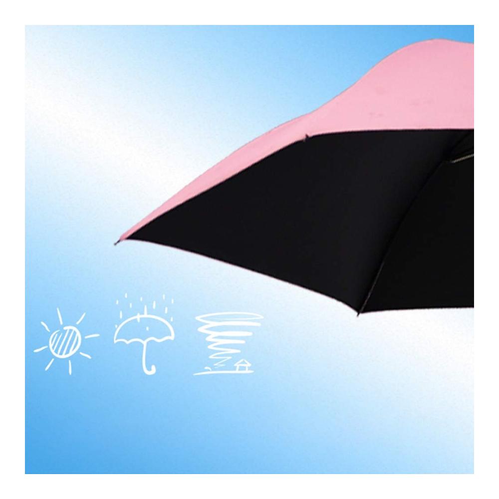 Klarer UV-Schutz Taschenschirm - Stilvoller kompakter Regenschirm mit frischem Druck und geradem Vinyl-Design