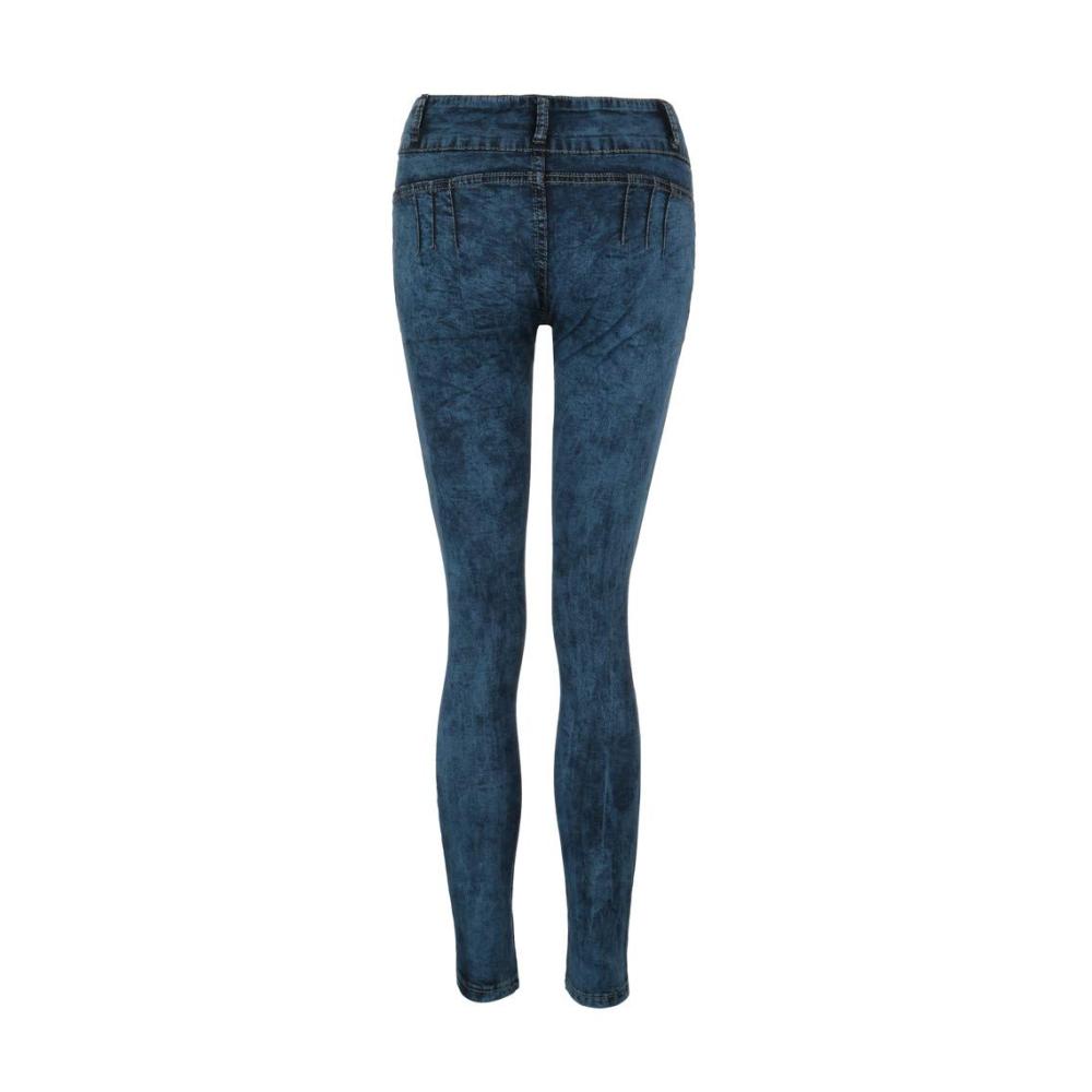Damen Stretch Jeans - Modische Skinny Fit Denim mit Löchern mittlere Taille Casual Style (SUNDE211215A159