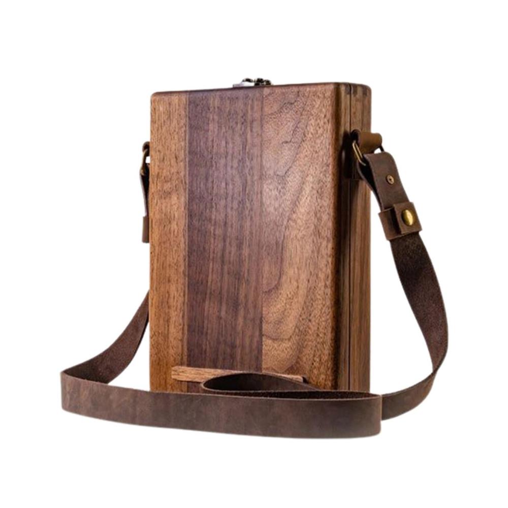 Retro A5 Messenger-Bag Trendige Outdoor-Aktentasche für Schriftsteller mit Holzkiste perfekt für Künstlerbedarf und Home Decor – Ideale Art Handtasche