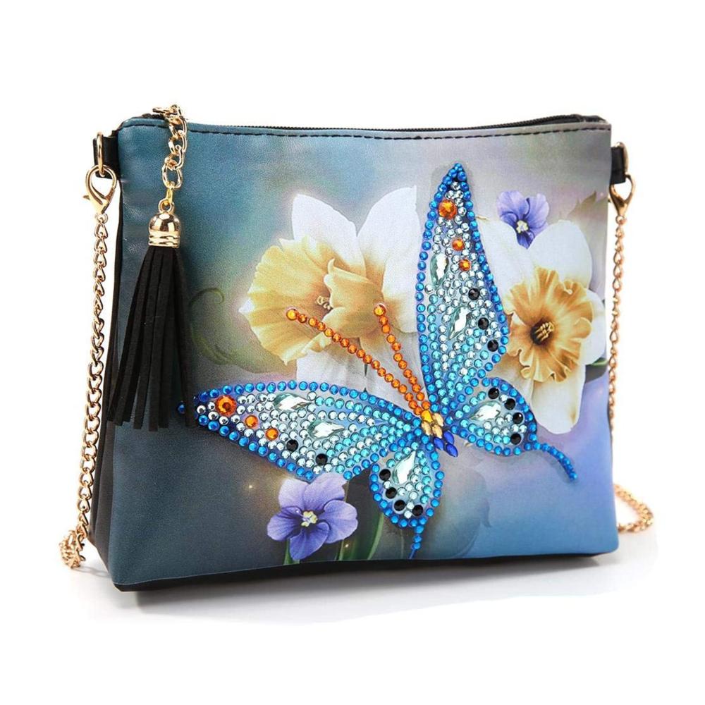5D Diamond Painting Clutches Kristall Umhängetasche mit Kette DIY Handwerk Geschenk Geldbeutel mit Quaste - Perfekte Clutch Kosmetiktasche für Erwachsene und Kinder