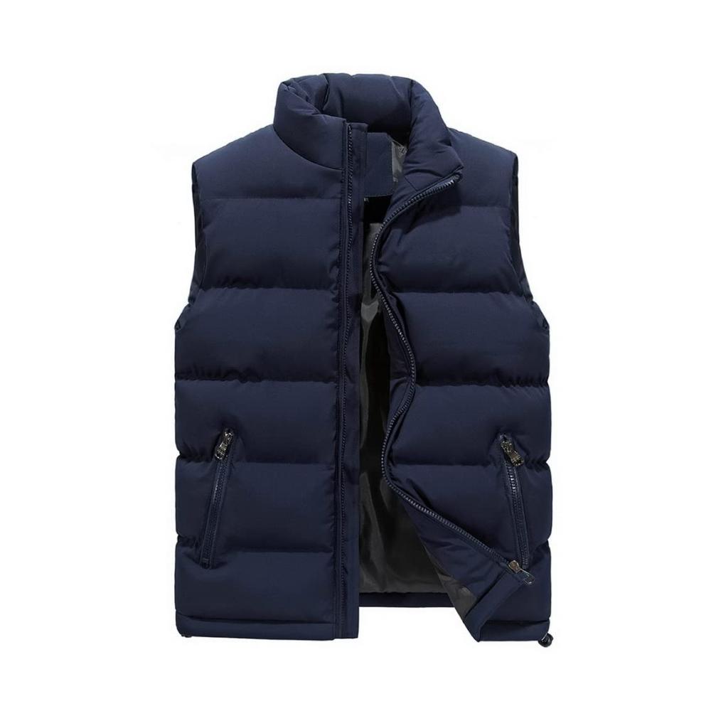 Herren Steppweste Schwarz | Bodywarmer Sportweste | Ärmellose Freizeitjacke | Kragenlose Warme Puffweste | Slim Fit Übergangsjacke M-2XL
