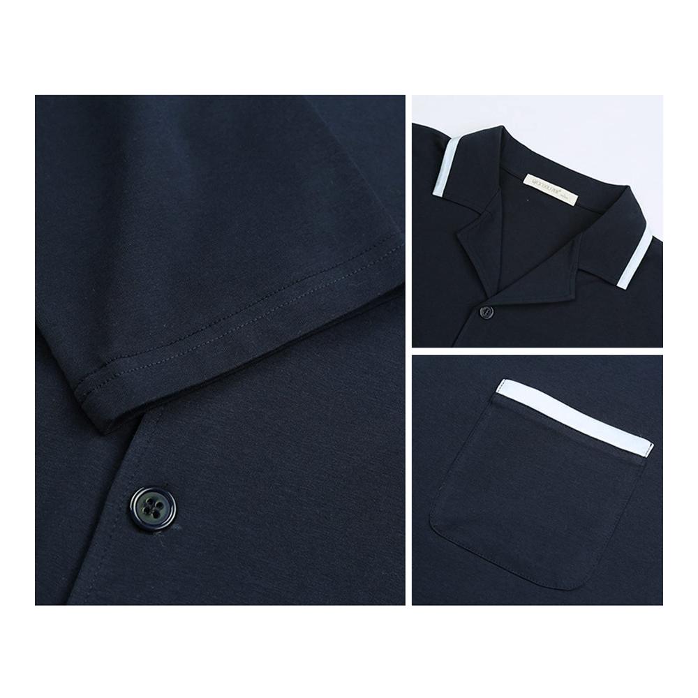 Herren Schlafanzug Set aus atmungsaktiver Bambusviskose - Langarm Pyjama in Grün (M