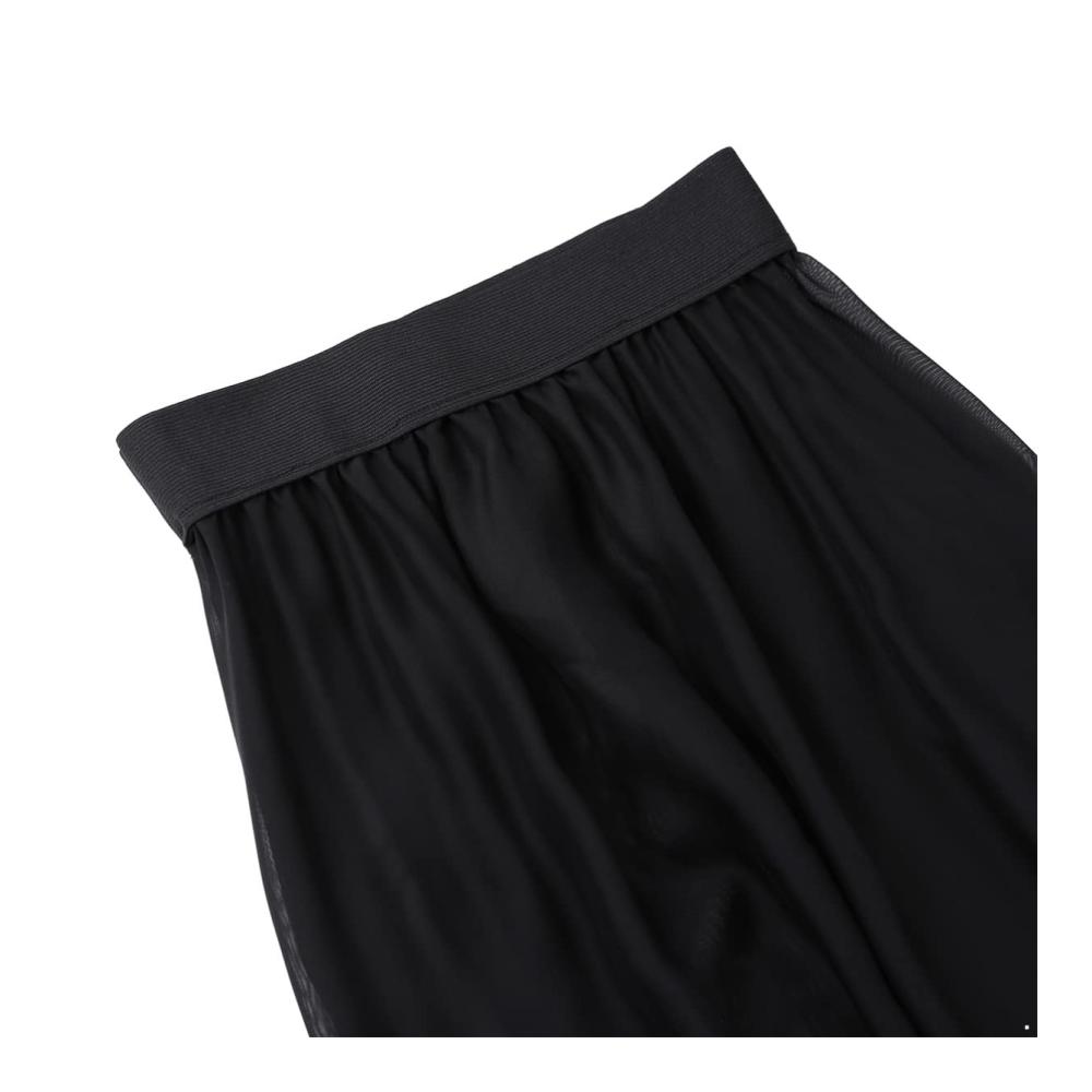 Pareos & Strandkleider Damen – Bikini Cover up in Chiffon mit transparentem Faltenrock Schlitz und Maxilänge – Sommerrock für Strand und Tanz – Gr. S-XL