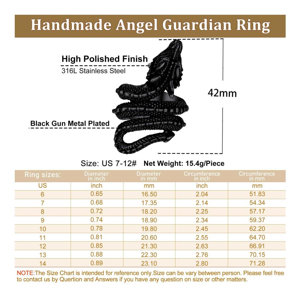 Vintage Edelstahl Schlangen- und Drachenringe Gothic Schmuck mit Gravur für Personalisierte Geschenke
