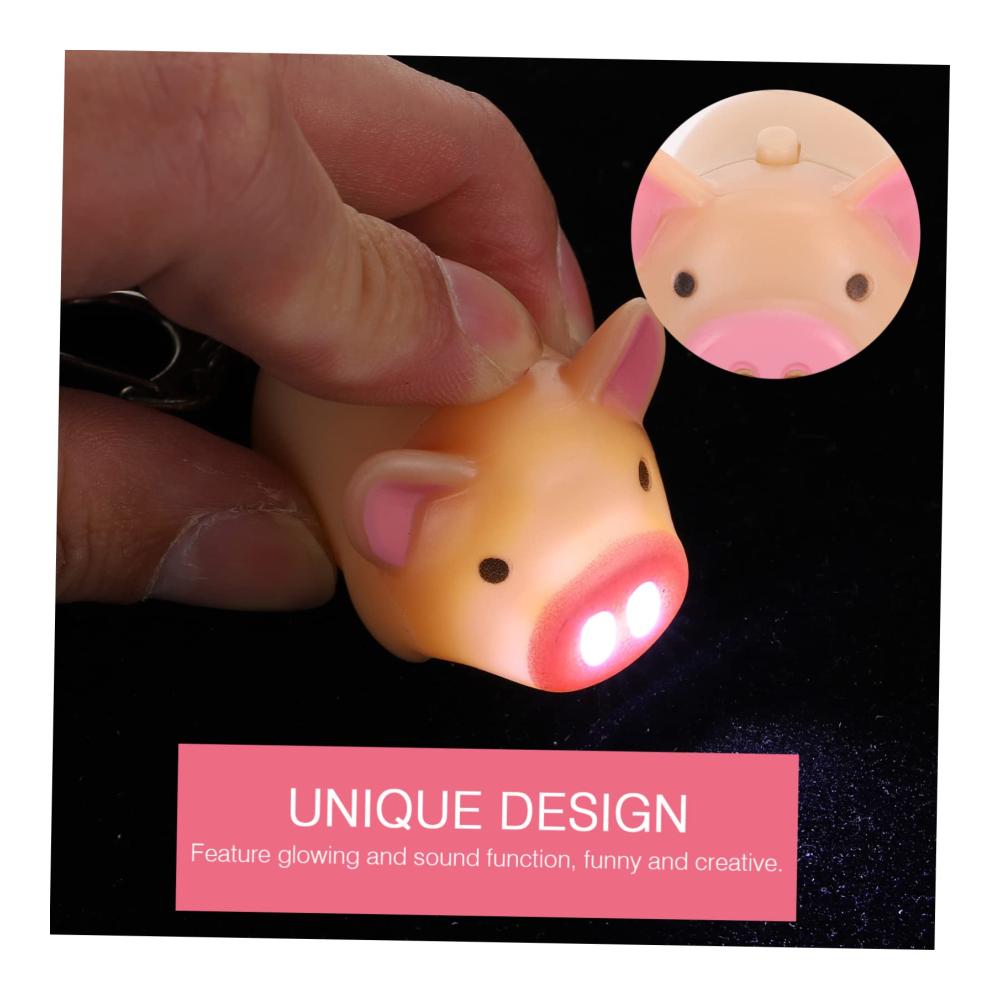 Schmuck-Sets 6er-Pack LED-Schlüsselanhänger mit Taschenlampe - Tiermotive für Geldbörse Handtasche und Kinder - Praktische Kunststoff-Anhänger