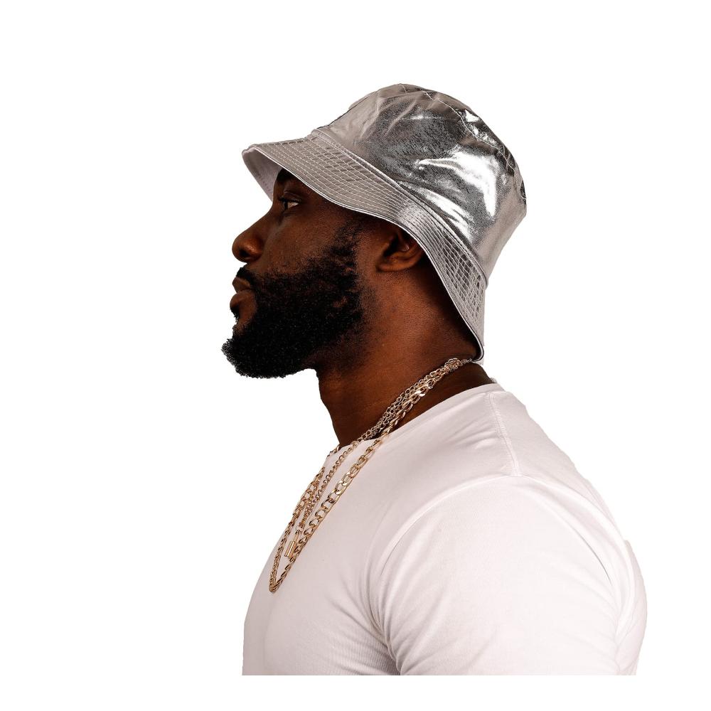 Fischerhut Unisex - Modischer Bucket Hat für Wildcamping mit Sonnenschutz Flexibilität Faltbarkeit Furry Textur und Metallic Finish