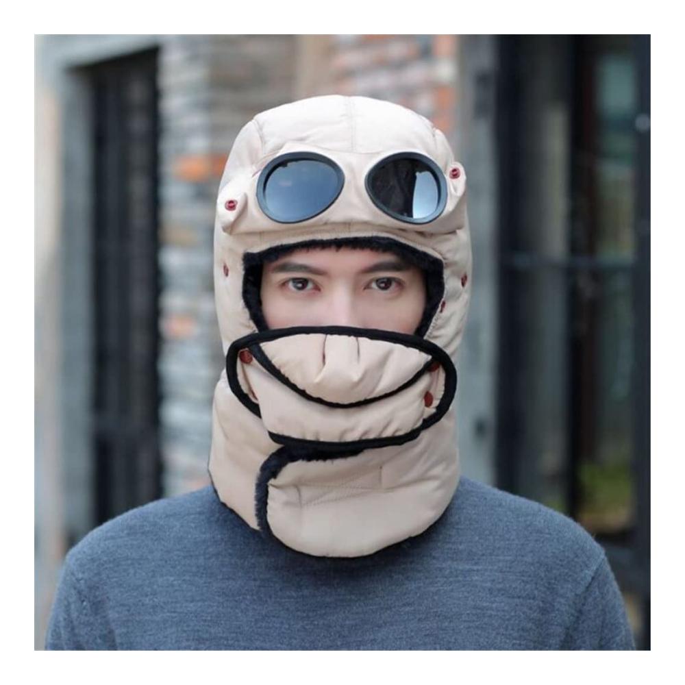 Winter-Fliegermütze für Herren mit Brillen ideal zum Skifahren Reiten und für kalte russische Winter. Mit gepolsterten Ohrenschützern für zusätzliche Wärme