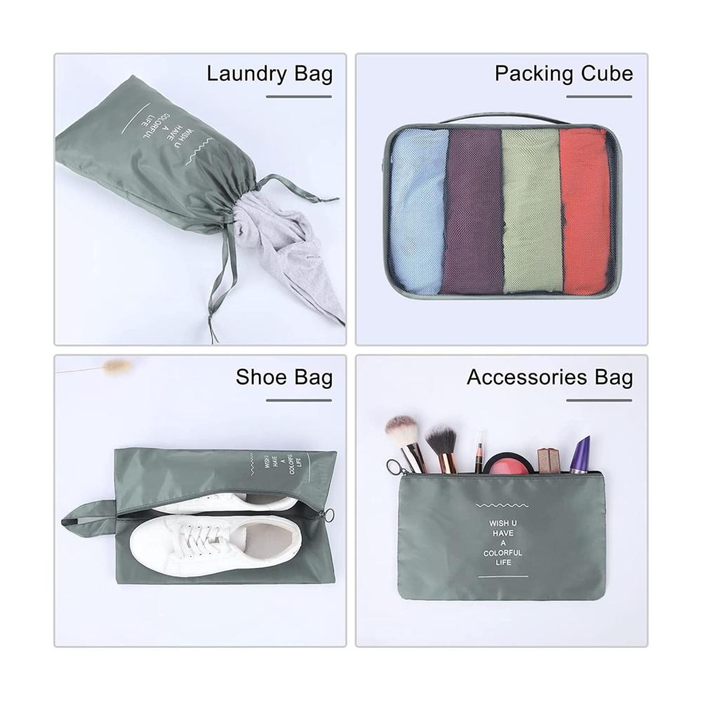 Kofferorganizer 7-Teiliges Set für Effizientes Packen Multifunktionale Kleidertaschen für Urlaub und Reisen