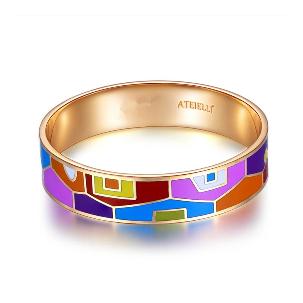 Armband Ateielli JW-B59 - Damen Armreif in 18 kt Roségold vergoldet und emailliert - Elegante Geschenkidee
