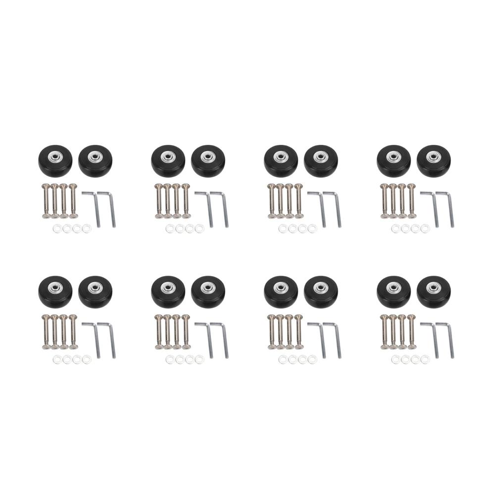 Deluxe Gepäck Koffer Ersatzräder & Achsen Set - 16 Sätze für Koffer & Trolleys | Reparaturwerkzeug 50x20x61mm