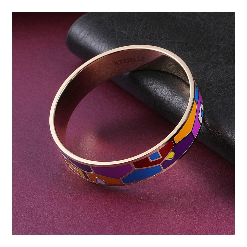 Armband Ateielli JW-B59 - Damen Armreif in 18 kt Roségold vergoldet und emailliert - Elegante Geschenkidee