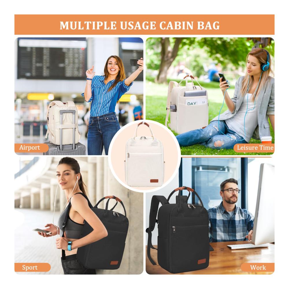 Handgepäck Rucksack für Easyjet und Wizzair - Praktische Reisetasche für Cabin Laptop passend für Flugzeugtasche und Travelite Carry-Ons