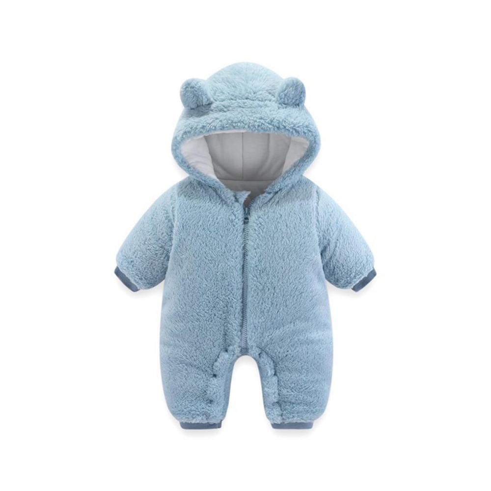 Neugeborene Babys Schneeanzug Winter Overall mit Kapuze - Warme Fleece Jumpsuits für Mädchen und Jungen