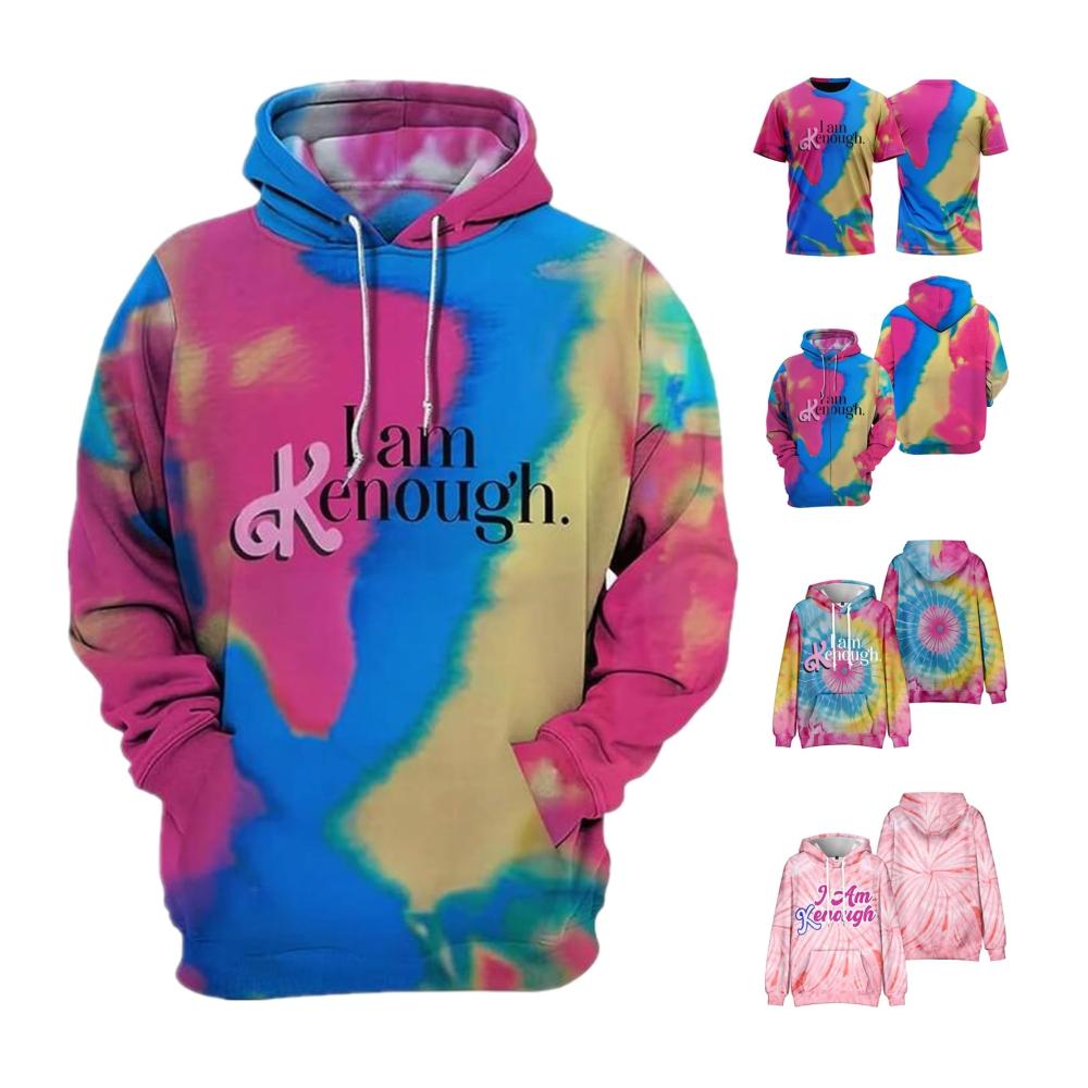 Kenough 3D Druck Tie Dye Hoodie - Unisex Streetwear Pullover für Herbst & Winter